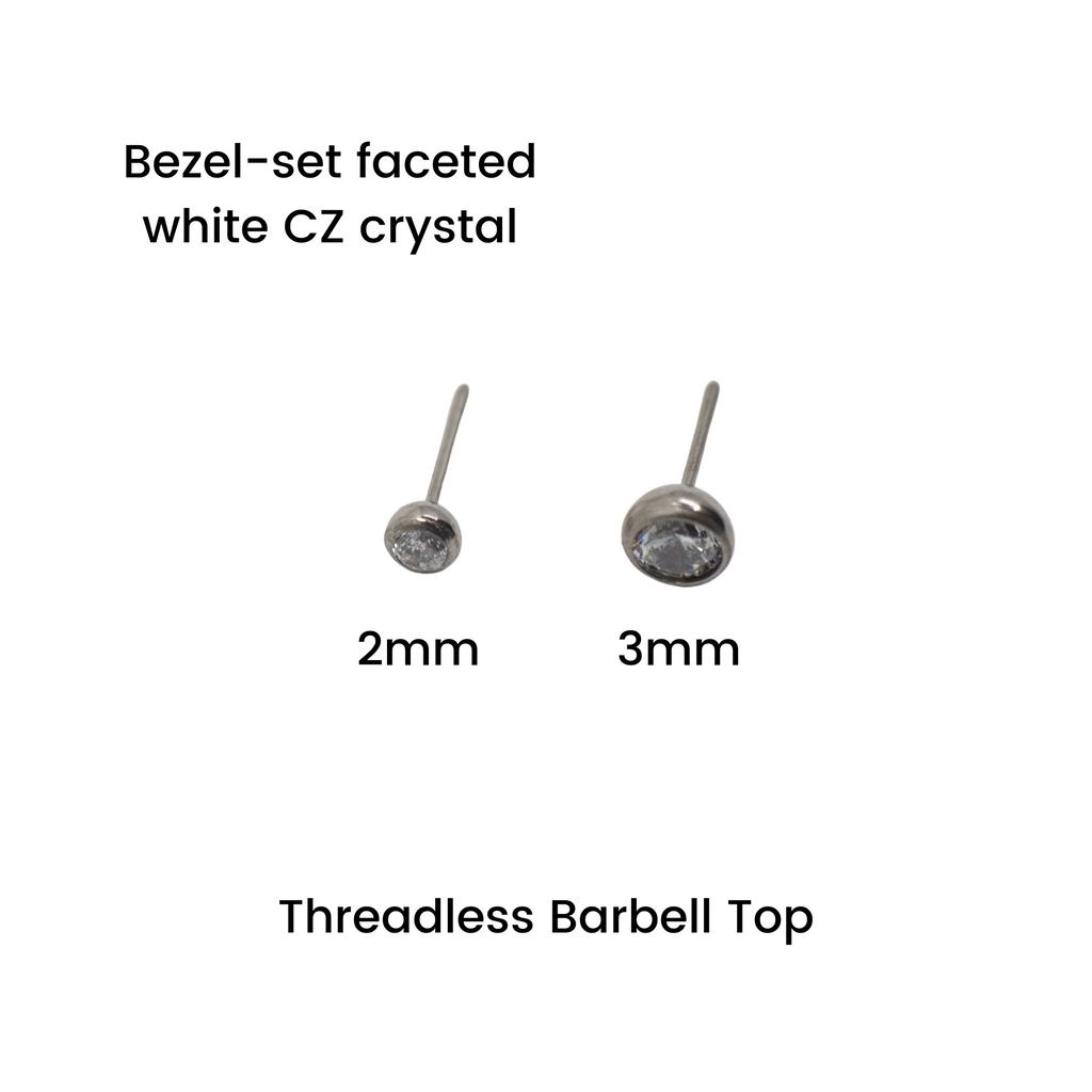 Titanium Threadless Crystal Top - Threadless Barbell Top