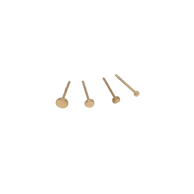 Rose Gold Disc Stud Earrings - Graduated Dot Studs
