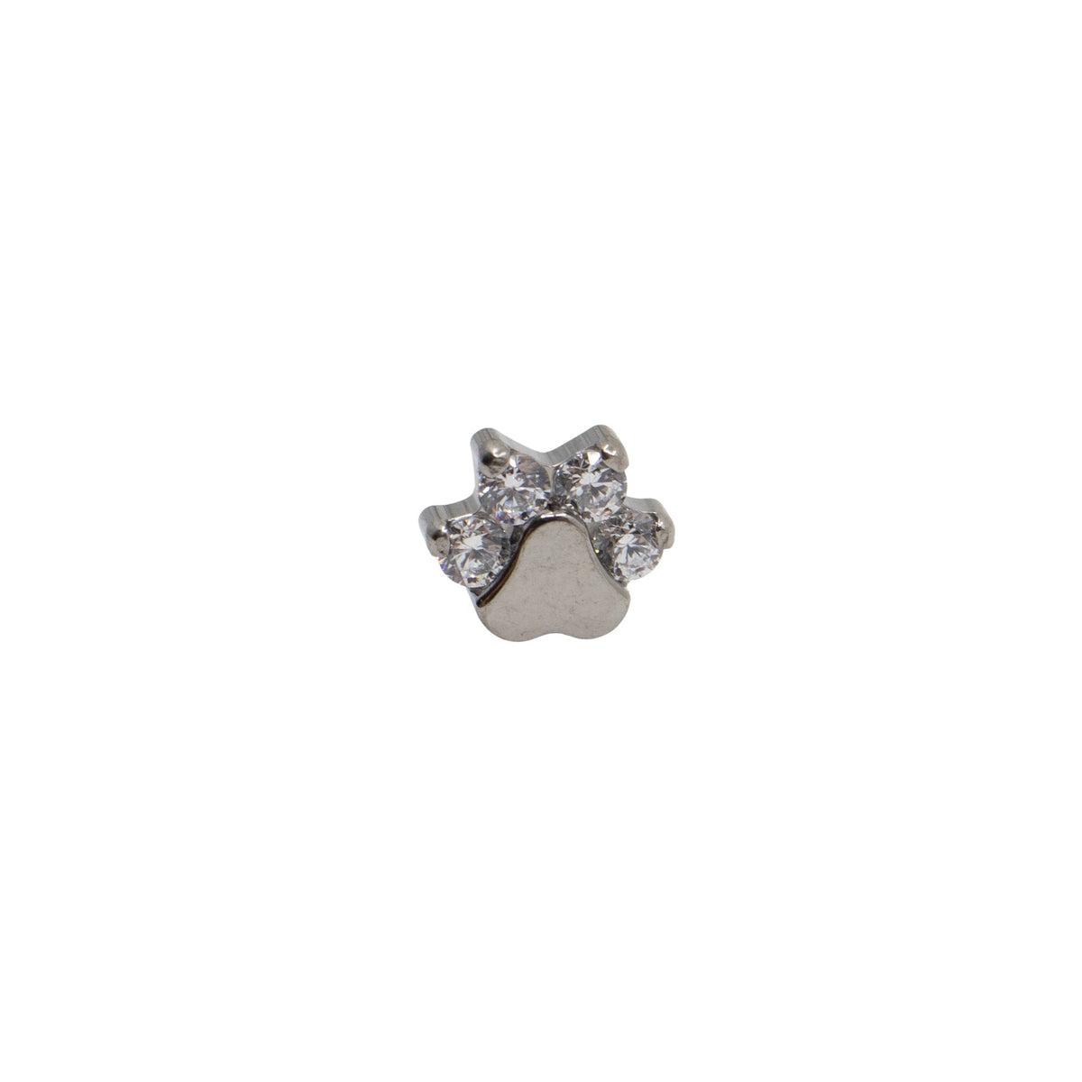 Silver Threadless Tops Animal Paw Earring Top The Curated Lobe