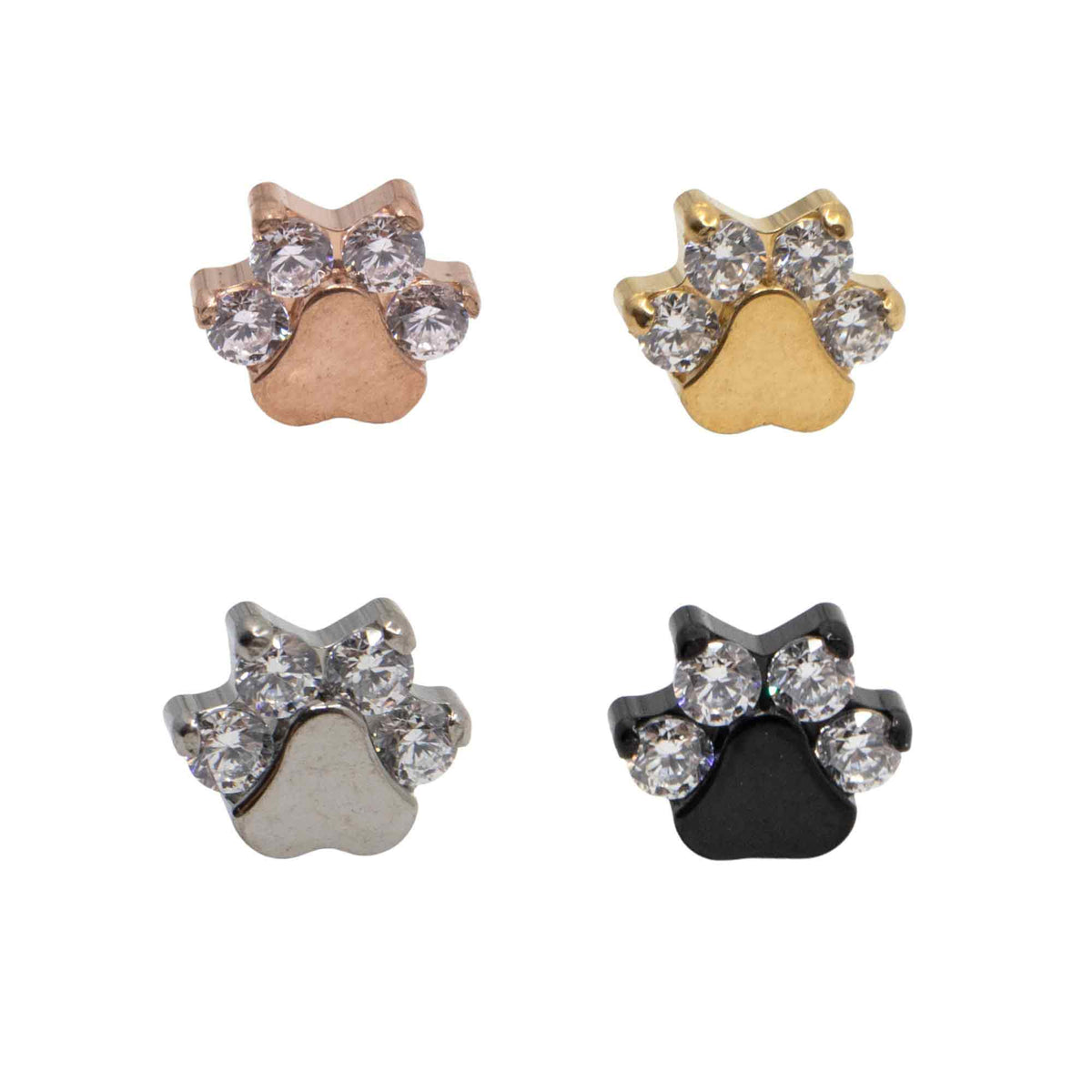 Yellow Gold Threadless Tops Animal Paw Earring Top The Curated Lobe