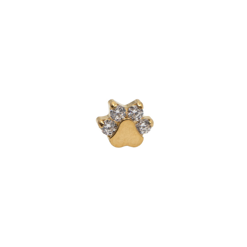 Yellow Gold Threadless Tops Animal Paw Earring Top The Curated Lobe