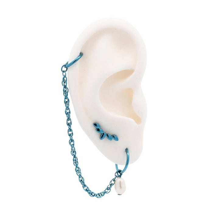 Blue Curated Earring Sets Anodized Curated Set The Curated Lobeanodizedcartilagechain jacket