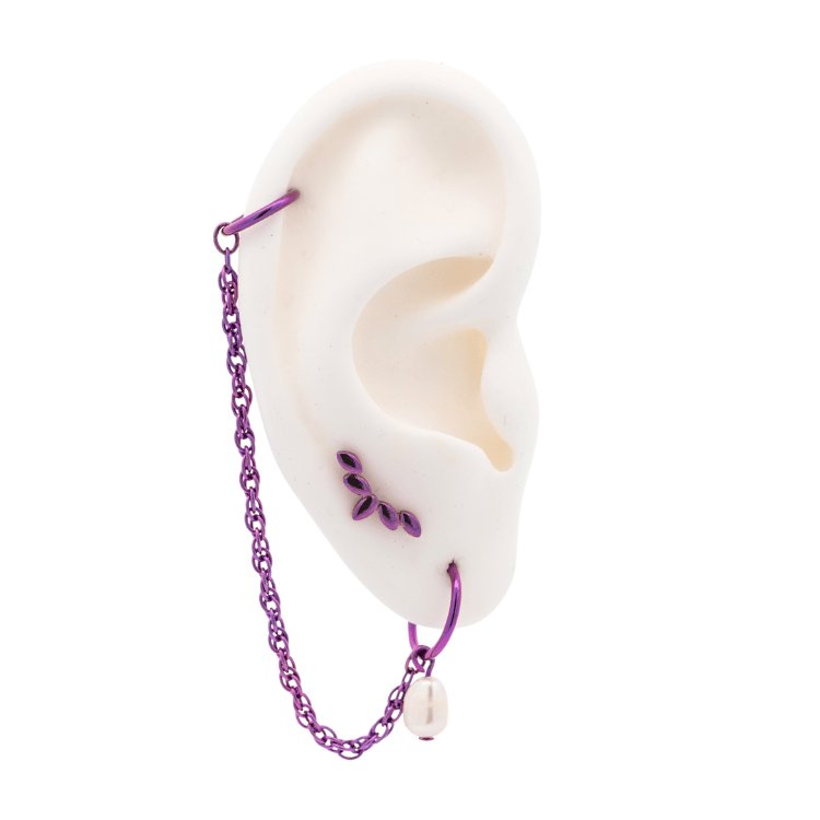 Purple Curated Earring Sets Anodized Curated Set The Curated Lobeanodizedcartilagechain jacket