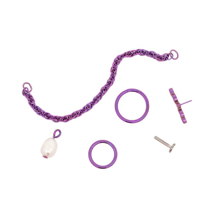 Purple Curated Earring Sets Anodized Curated Set The Curated Lobeanodizedcartilagechain jacket