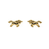 White Gold Stud Earrings - Screw Back Unicorn