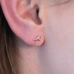 Rose Gold Unicorn Earrings - Screw Back Unicorn