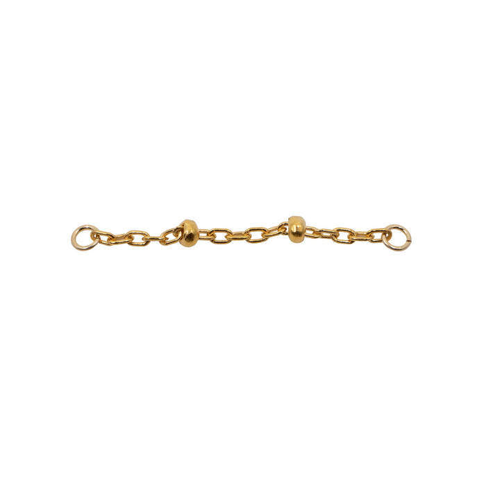 Yellow Gold Chains Connectors & Ear Jackets Beaded Cable Chain Connector The Curated Lobecartilagechainchain earrings