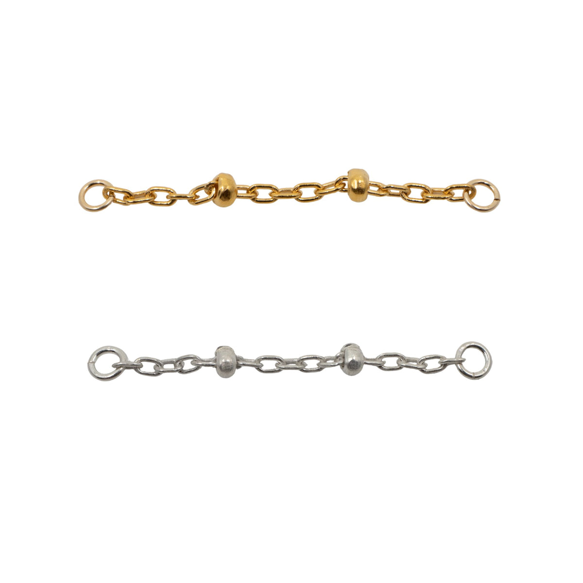 Yellow Gold Chains Connectors & Ear Jackets Beaded Cable Chain Connector The Curated Lobe