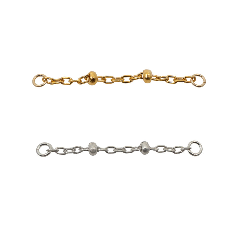 Yellow Gold Chains Connectors & Ear Jackets Beaded Cable Chain Connector The Curated Lobe