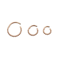 Rose Gold Hoops Beaded Clicker Hoop The Curated Lobecartilagecartilage jewelryclicker hoop