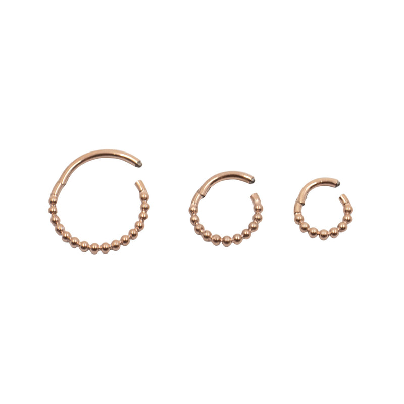 Rose Gold Hoops Beaded Clicker Hoop The Curated Lobe