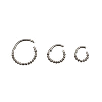 Silver Hoops Beaded Clicker Hoop The Curated Lobecartilagecartilage jewelryclicker hoop
