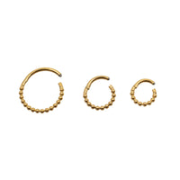 Yellow Gold Hoops Beaded Clicker Hoop The Curated Lobecartilagecartilage jewelryclicker hoop