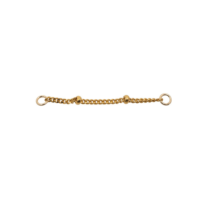 Yellow Gold Chains Connectors & Ear Jackets Beaded Curb Chain Connector The Curated Lobecartilagechainchain earrings