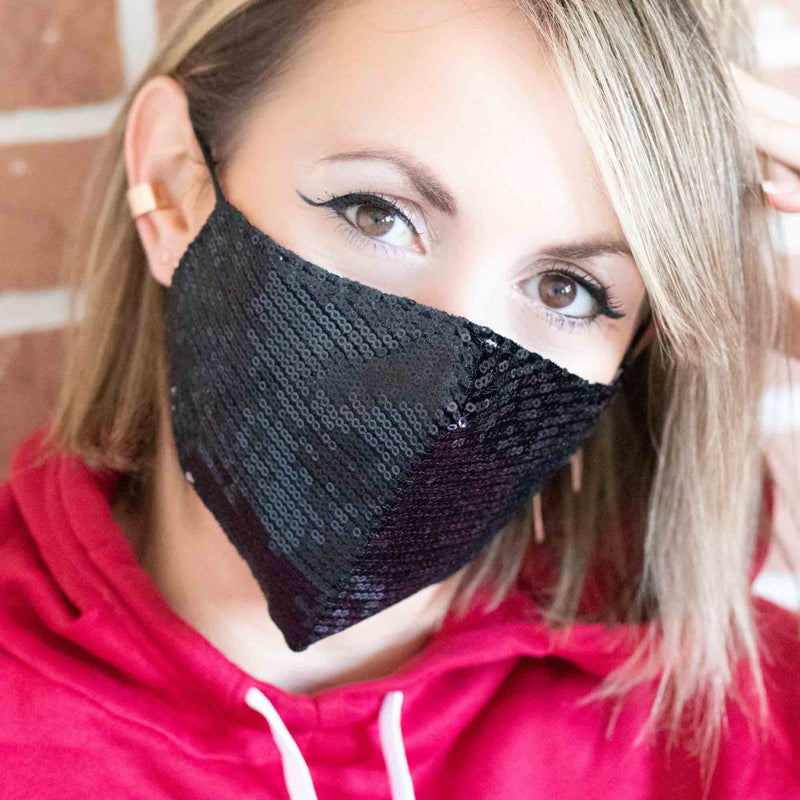 Accessories Black Sequin Mask The Curated Lobe