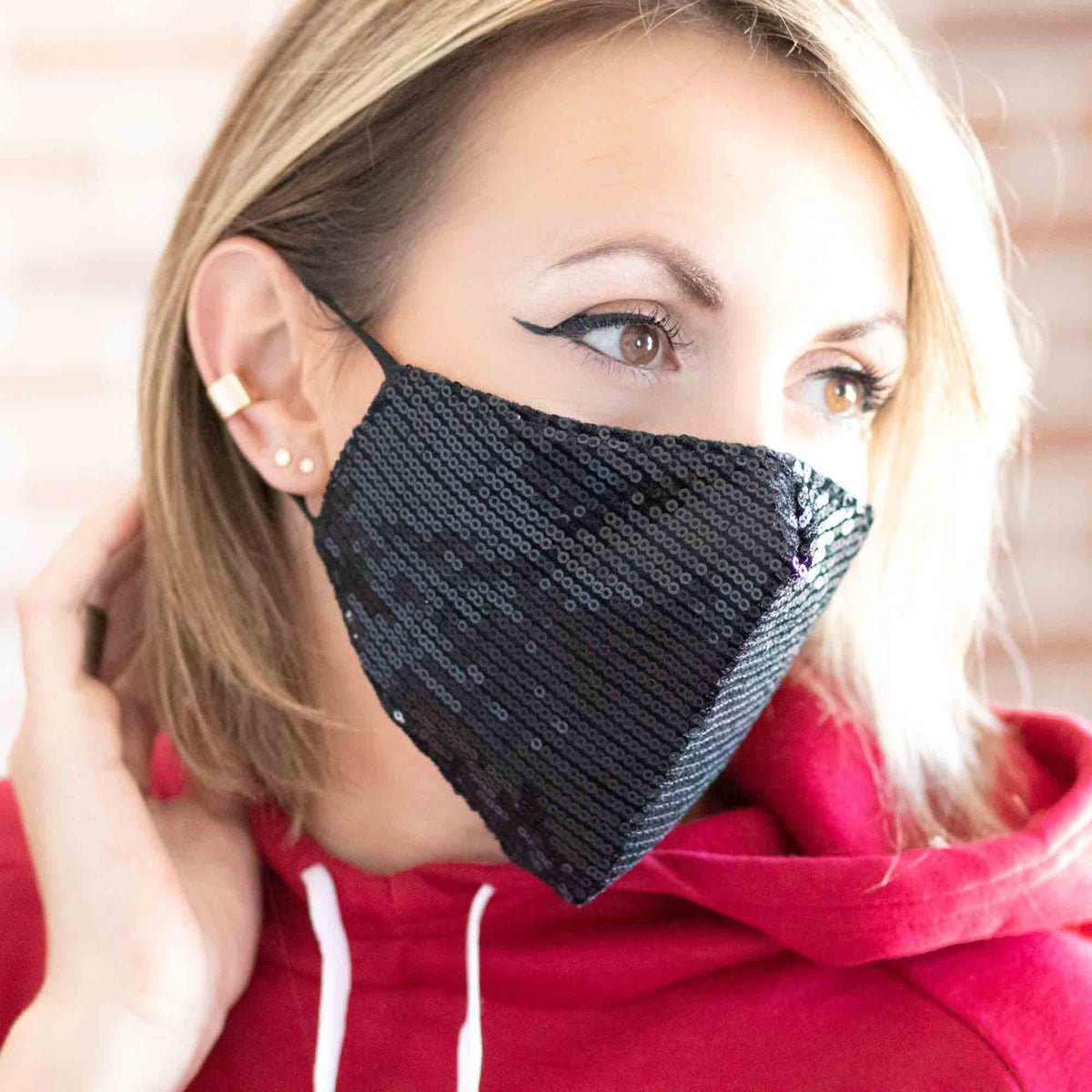 Accessories Black Sequin Mask The Curated Lobe