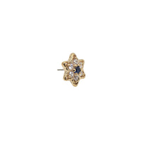 Yellow Gold Studs Blue Filigree Crystal Flower Earring The Curated Lobe14k gold14k gold topcartilage