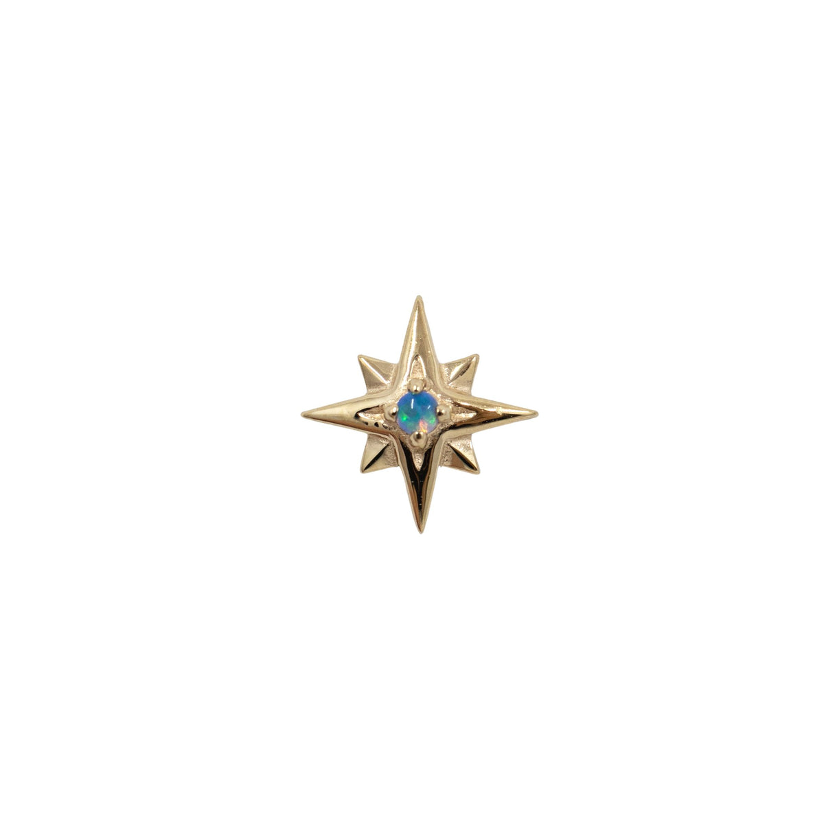 Yellow Gold Studs Blue Opal Star Earring The Curated Lobe