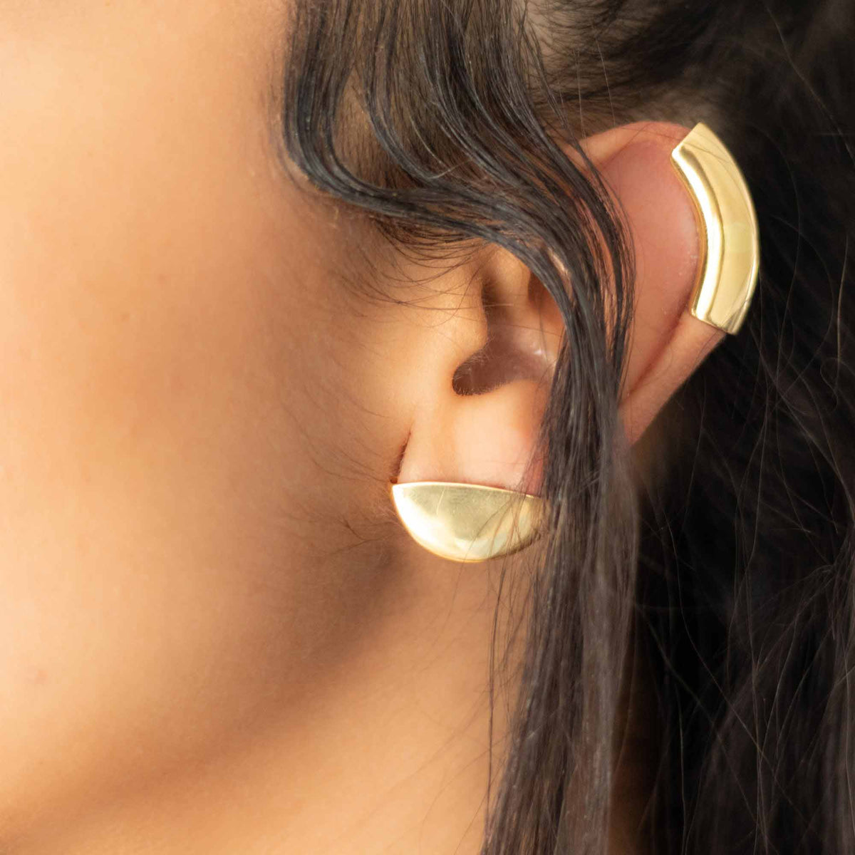 Yellow Gold Ear Cuffs Bold Helix Ear Cuff The Curated Lobe