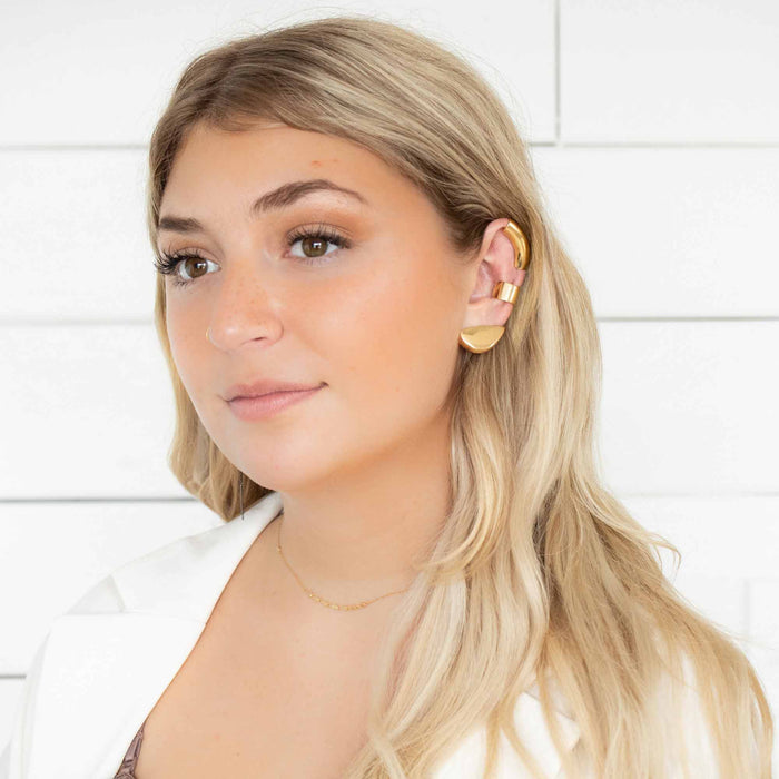 Yellow Gold Ear Cuffs Bold Helix Ear Cuff The Curated Lobecartilagecartilage_cuffcuff_earring