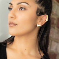 Yellow Gold Studs Bold Lobe Earrings The Curated Lobefull lobe earringsgold vermeillobe cuffs