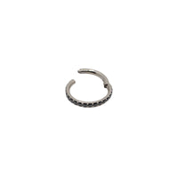 Silver with Black Hoops Bottom-Facing Crystal Clicker Hoop The Curated Lobeblackcartilagecartilage jewelry