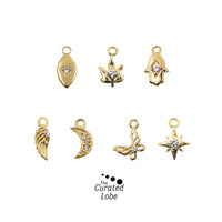 Yellow Gold Chains Connectors & Ear Jackets Charmed Chain Connector The Curated Lobecartilagechainchain earrings