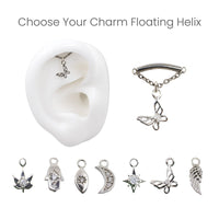 Silver Threadless Tops Charmed Floating Helix Earring The Curated Lobecartilagecharmfloating