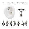 Silver Charmed Floating Helix Earring - Silver Floating Helix Earring
