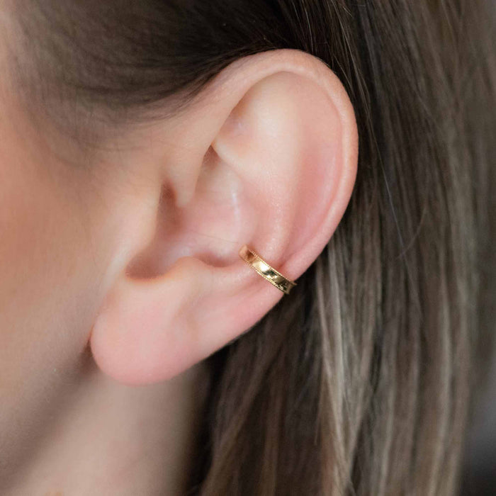 Yellow Gold Ear Cuffs Concave Ear Cuff The Curated Lobe