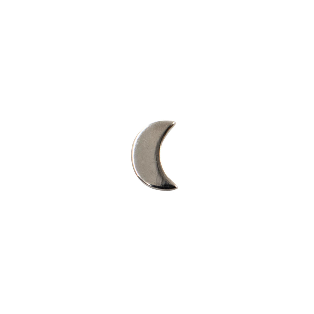 Silver Threadless Tops Crescent Moon Earring Top The Curated Lobe