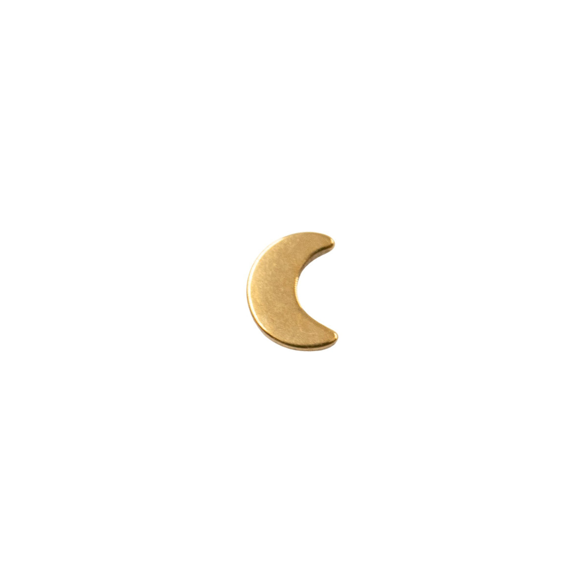 Yellow Gold Threadless Tops Crescent Moon Earring Top The Curated Lobe