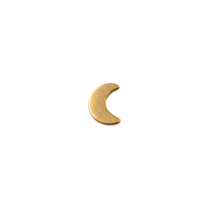 Yellow Gold Threadless Tops Crescent Moon Earring Top The Curated Lobeconchcrescent moonfaux rook