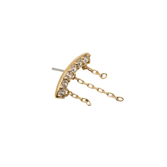 Yellow Gold Studs Crystal Chain Floating Helix Earring The Curated Lobe14k gold14k gold topcartilage