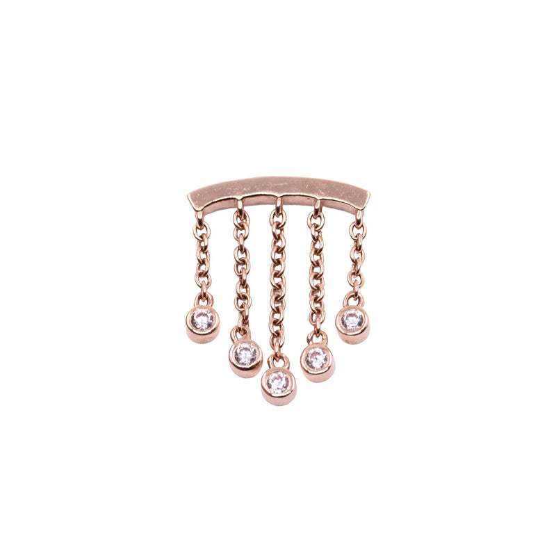 Rose Gold Studs Crystal Chandelier Floating Helix Earring The Curated Lobe