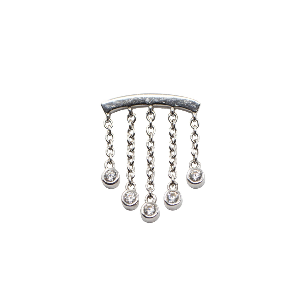 White Gold Studs Crystal Chandelier Floating Helix Earring The Curated Lobe