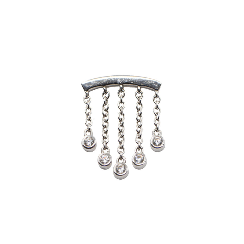 White Gold Studs Crystal Chandelier Floating Helix Earring The Curated Lobe