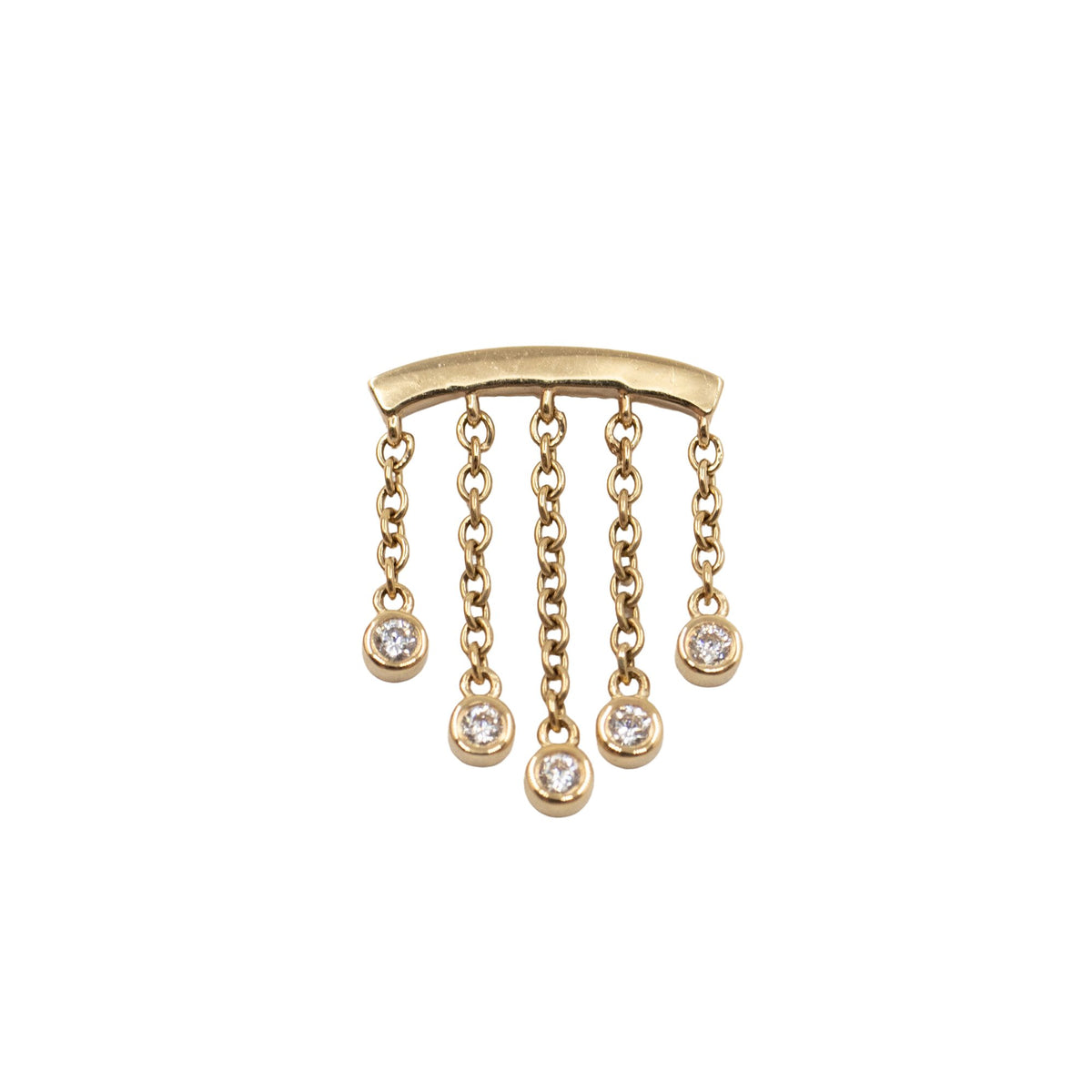 Yellow Gold Studs Crystal Chandelier Floating Helix Earring The Curated Lobe