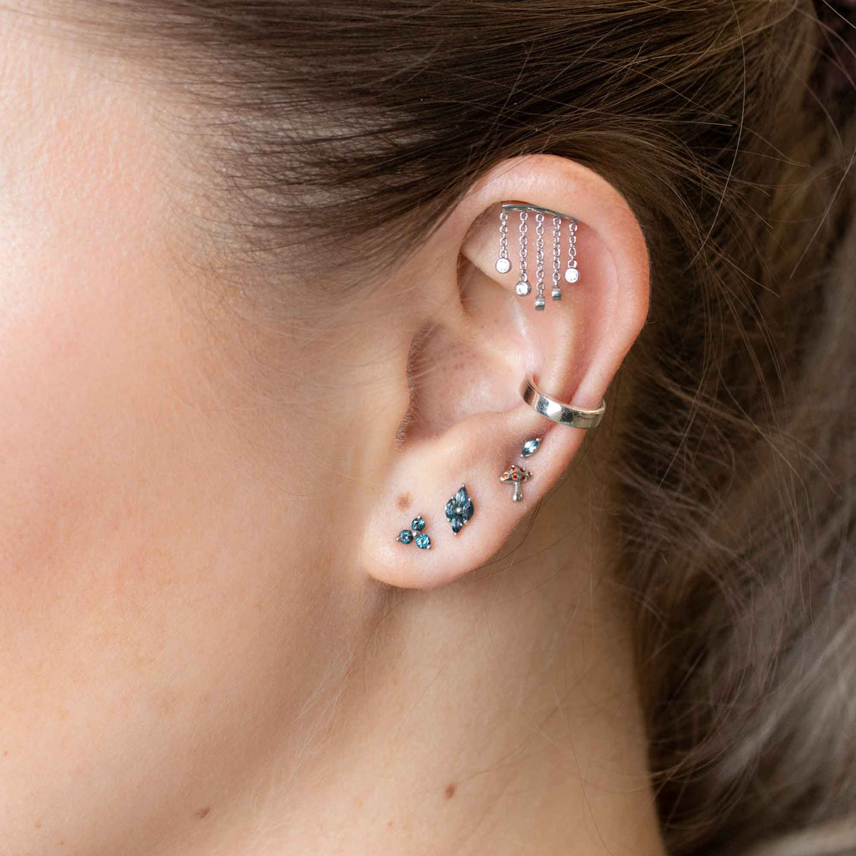 Floatung Helix Crystal Chandelier Floating Helix Earring – The Curated Lobe