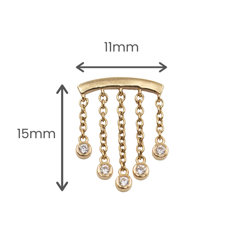 Yellow Gold Studs Crystal Chandelier Floating Helix Earring The Curated Lobe
