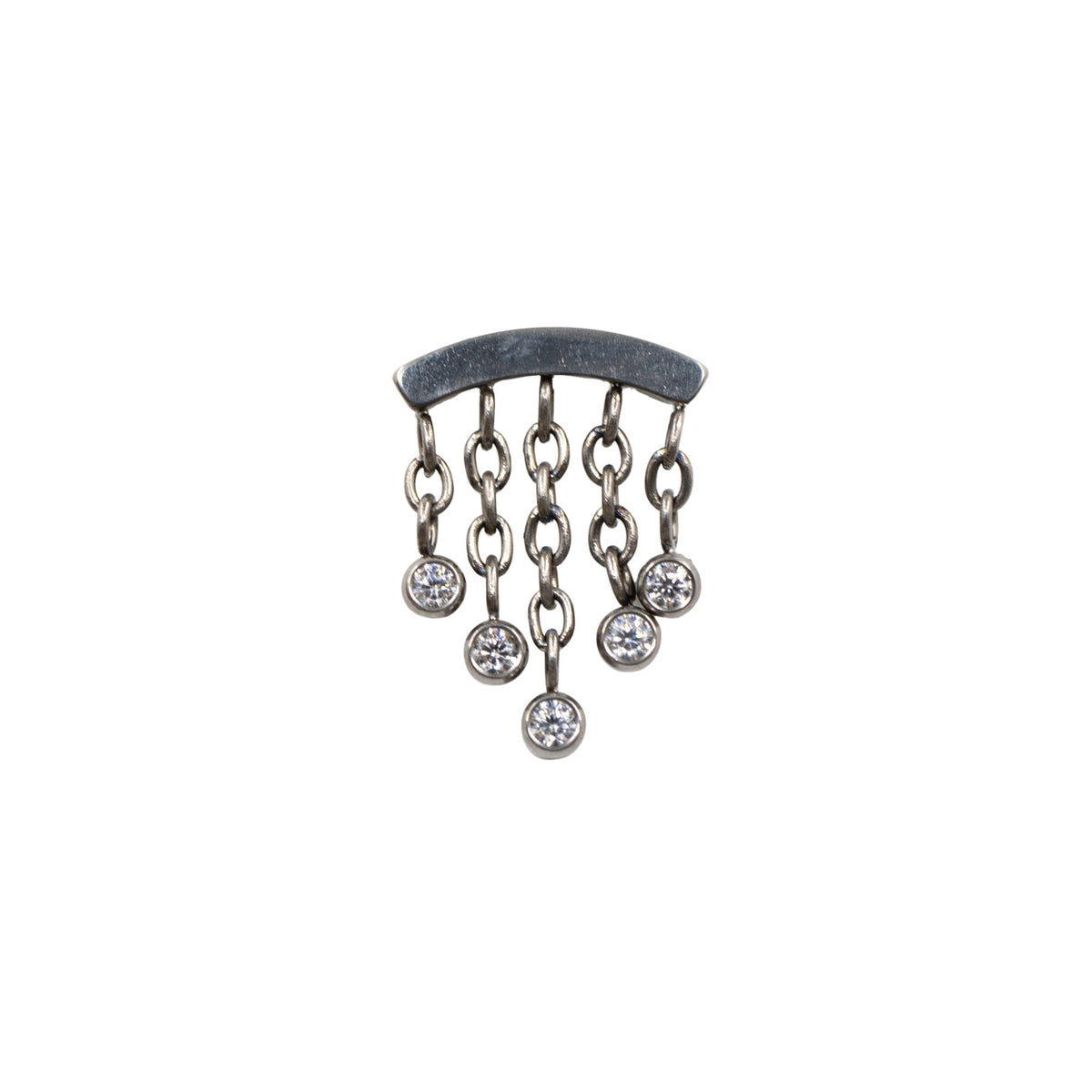 Silver Threadless Tops Crystal Chandelier Floating Helix Top The Curated Lobe