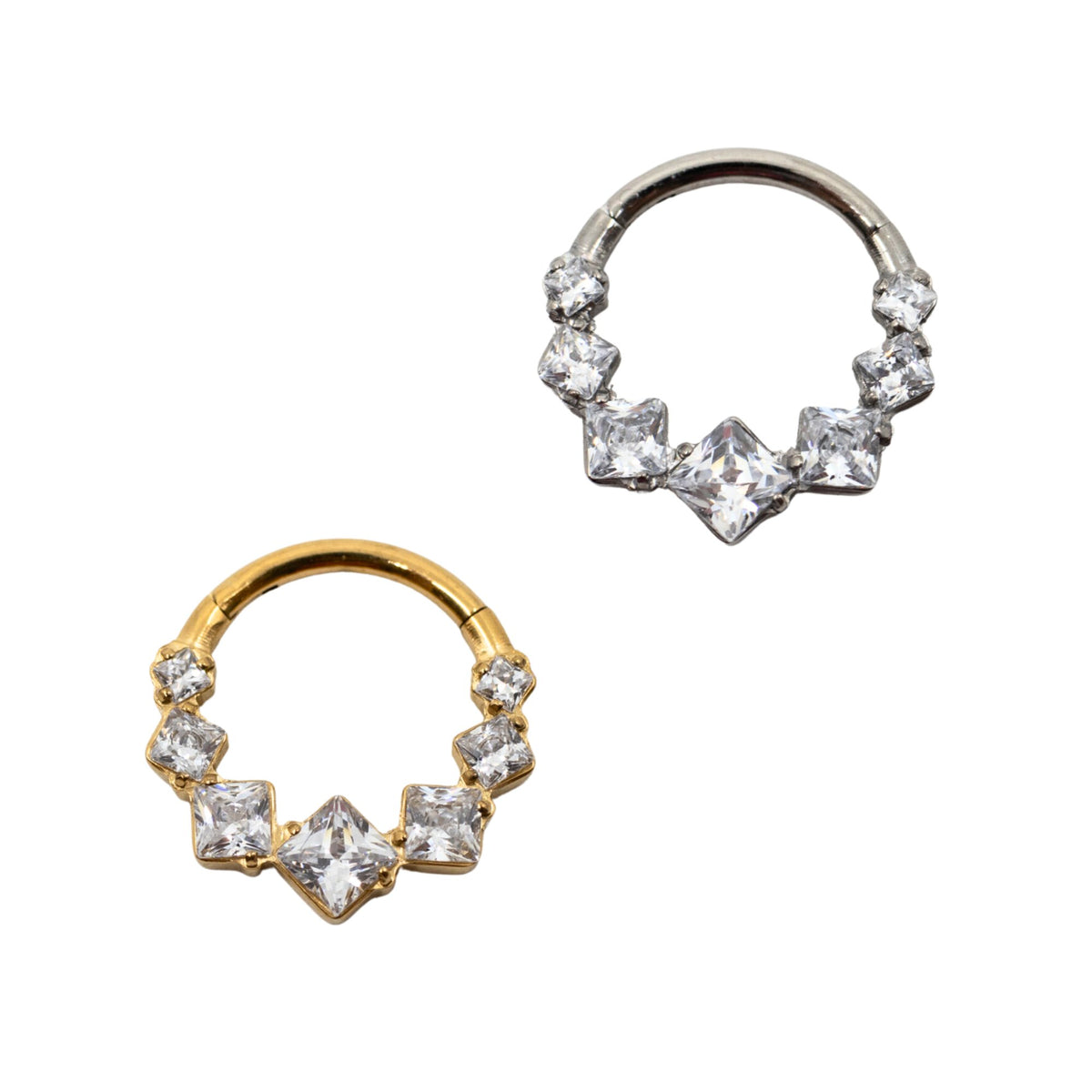 Yellow Gold Hoops Crystal Clicker Hoop The Curated Lobe
