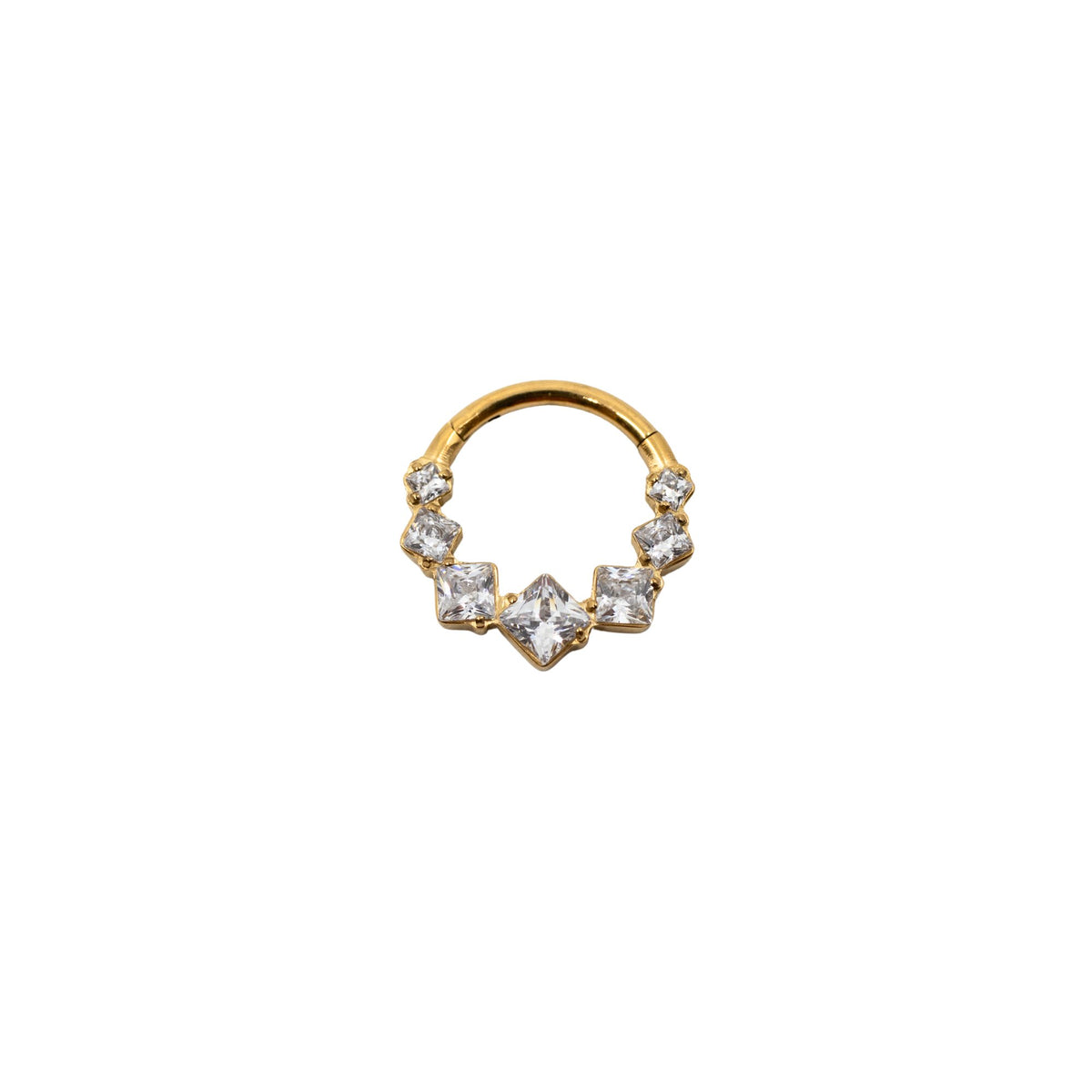 Yellow Gold Hoops Crystal Clicker Hoop The Curated Lobe