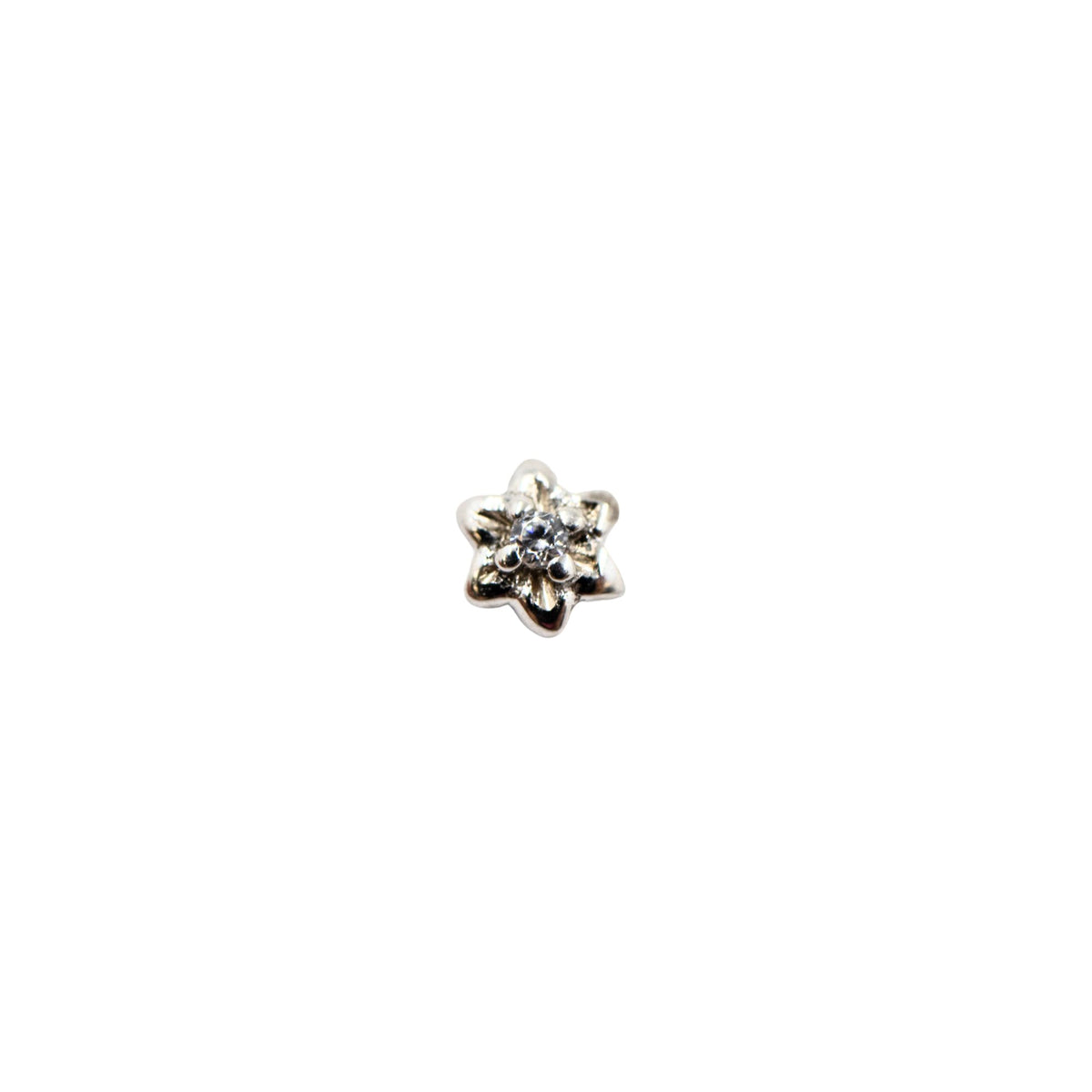 White Gold Studs Crystal Flower Earring The Curated Lobe