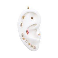 Yellow Gold Threadless Tops Disc Earring Top The Curated Lobeconchdiscdisc top