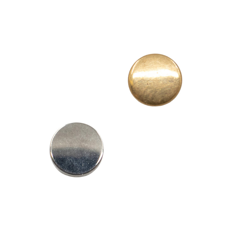 Yellow Gold Threadless Tops Disc Earring Top The Curated Lobe