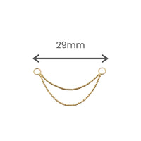Yellow Gold Chains Connectors & Ear Jackets Double Box Chain Connector The Curated Lobe14k goldbox chaincartilage