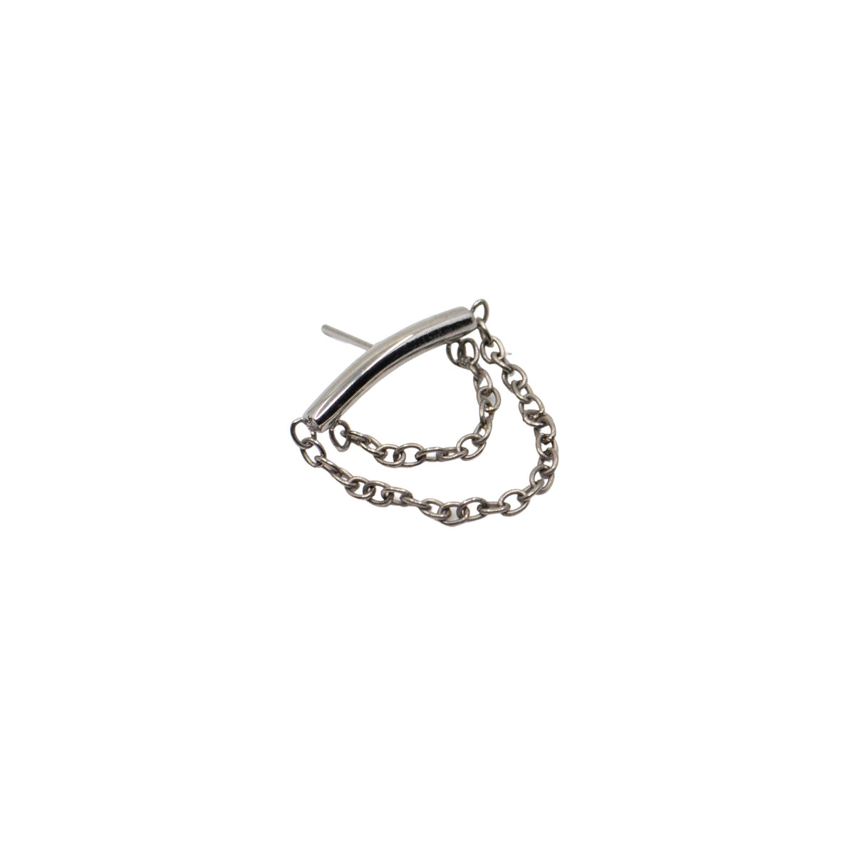 Silver Threadless Tops Double Chain Floating Helix Earring The Curated Lobe
