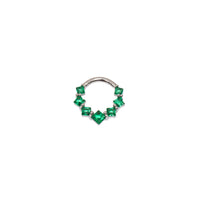 White Gold Hoops Emerald Crystal Clicker Hoop The Curated Lobe14k goldcartilagecartilage jewelry