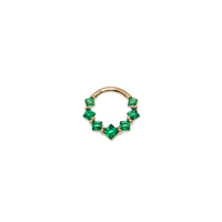 Yellow Gold Hoops Emerald Crystal Clicker Hoop The Curated Lobe14k goldcartilagecartilage jewelry